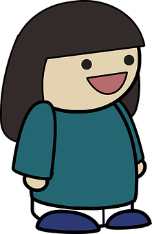 Cartoon Girl Smiling Vector PNG