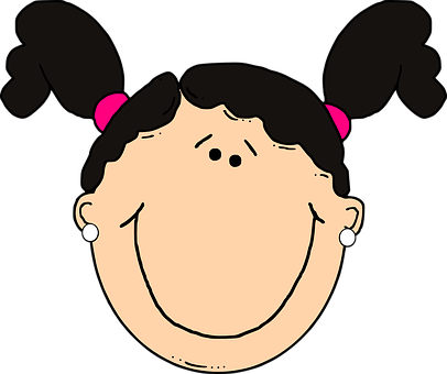 Cartoon Girl Smiling Vector PNG