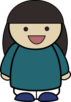 Cartoon Girl Smiling Vector PNG