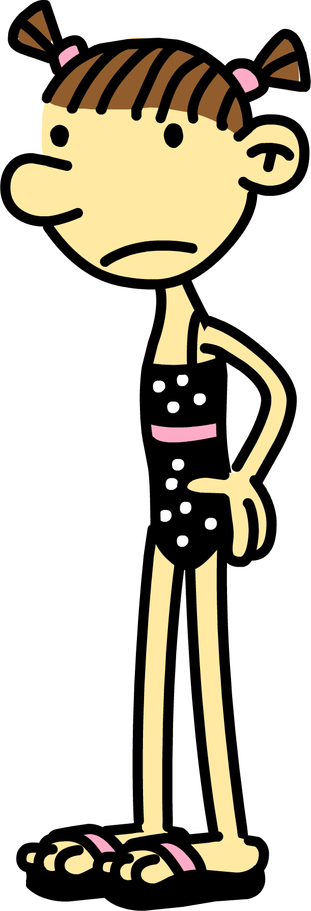 Cartoon Girl Standing Handson Hips PNG