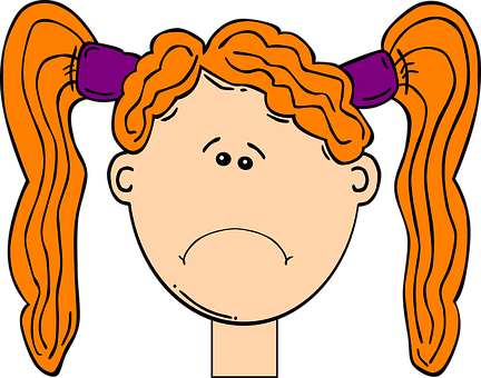 Cartoon Girl With Pigtails Vector PNG