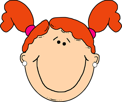 Cartoon Girl With Pigtails PNG