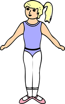 Cartoon Girlin Gymnastics Pose PNG