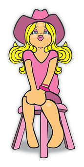 Cartoon Girlin Pink Outfit PNG