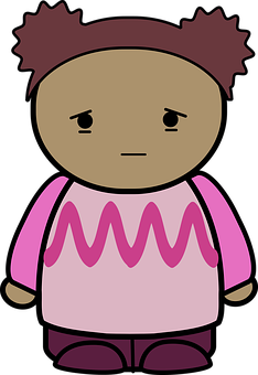 Cartoon Girlin Pink Sweater PNG