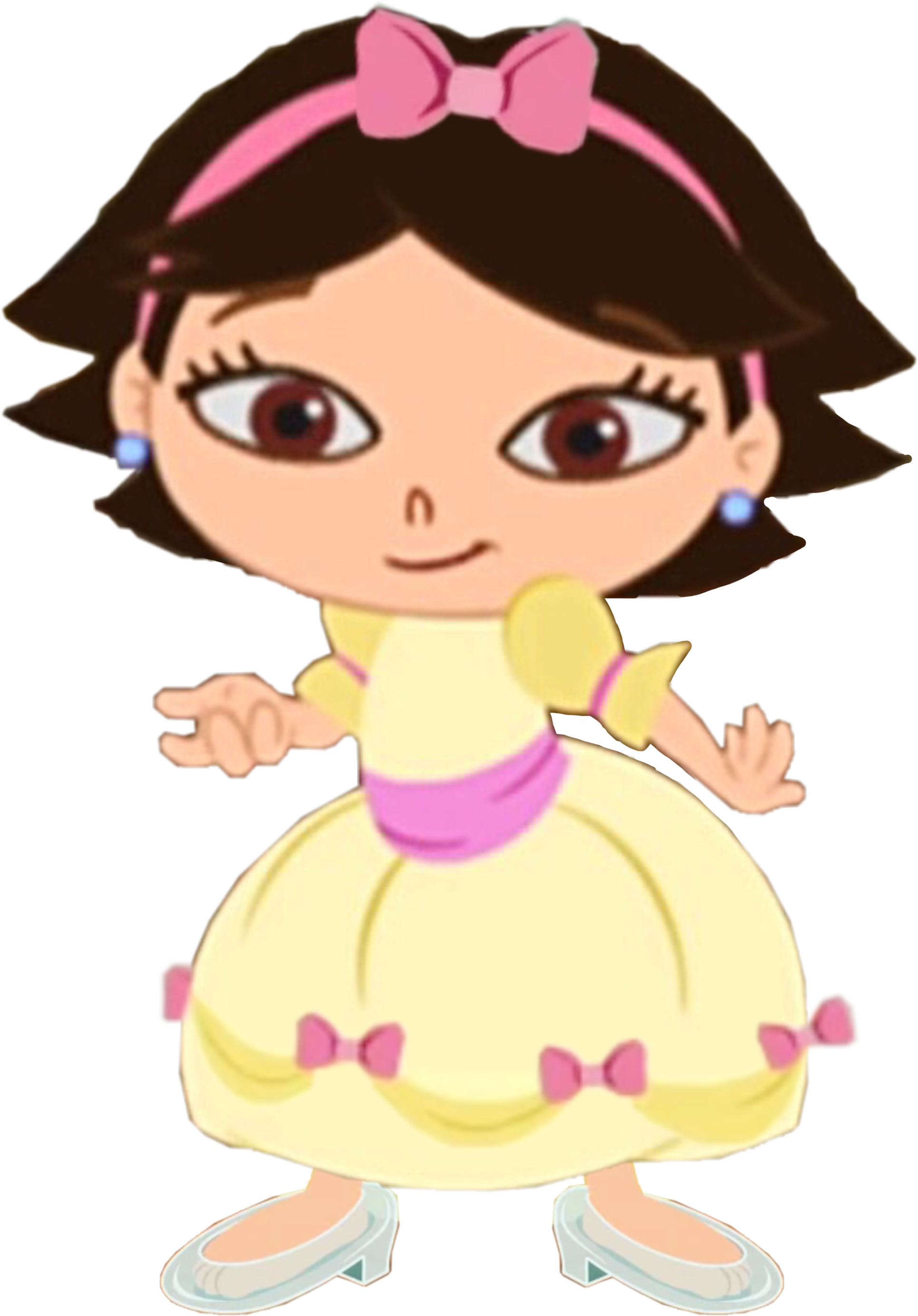 Cartoon Girlin Yellow Dress PNG