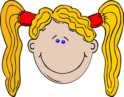 Cartoon Girlwith Pigtails PNG