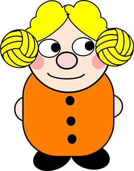Cartoon Girlwith Pigtails PNG