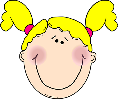 Cartoon Girlwith Pigtails PNG