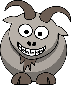 Cartoon Goat Character Smiling PNG