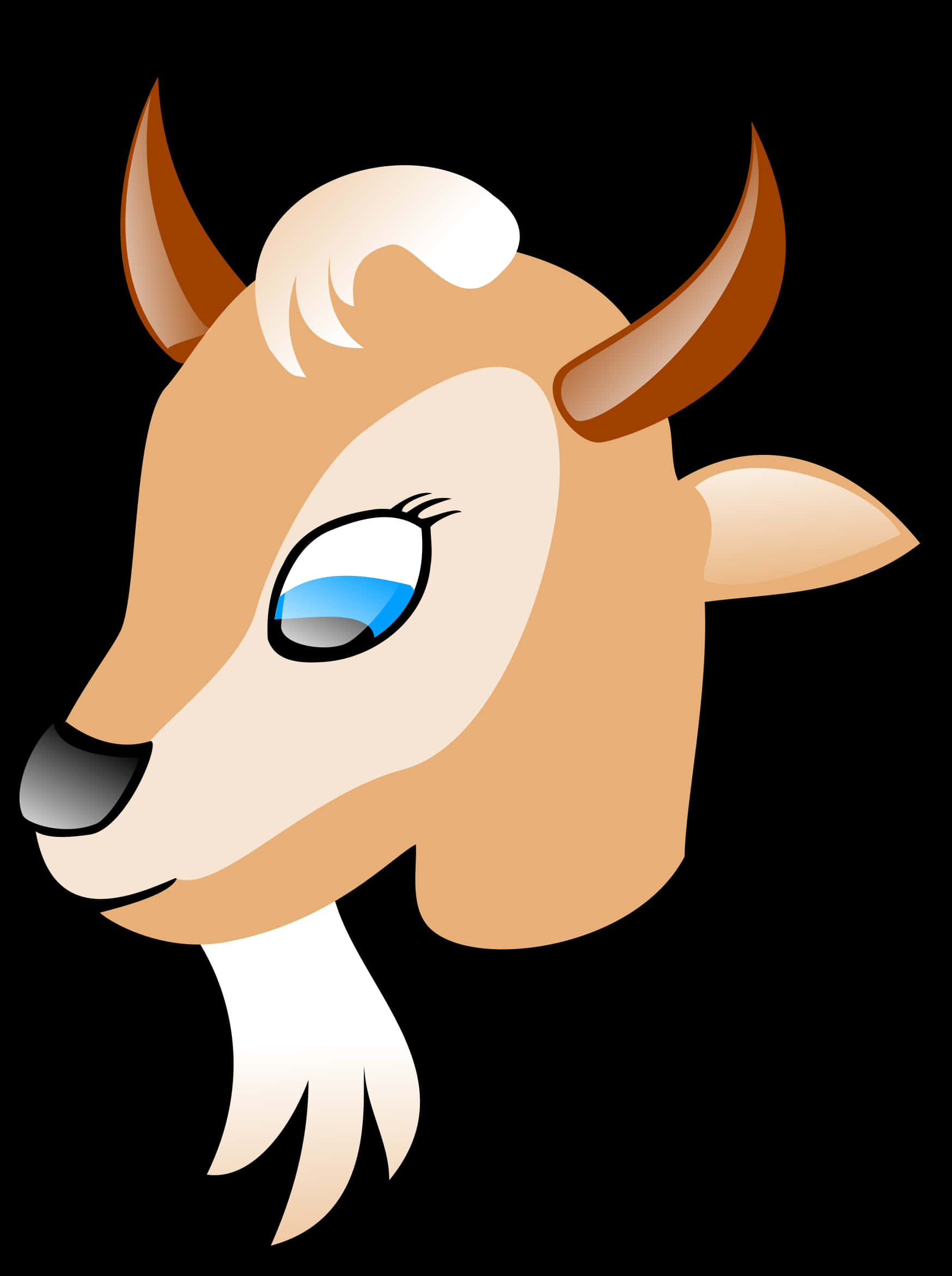 Cartoon Goat Head Graphic PNG