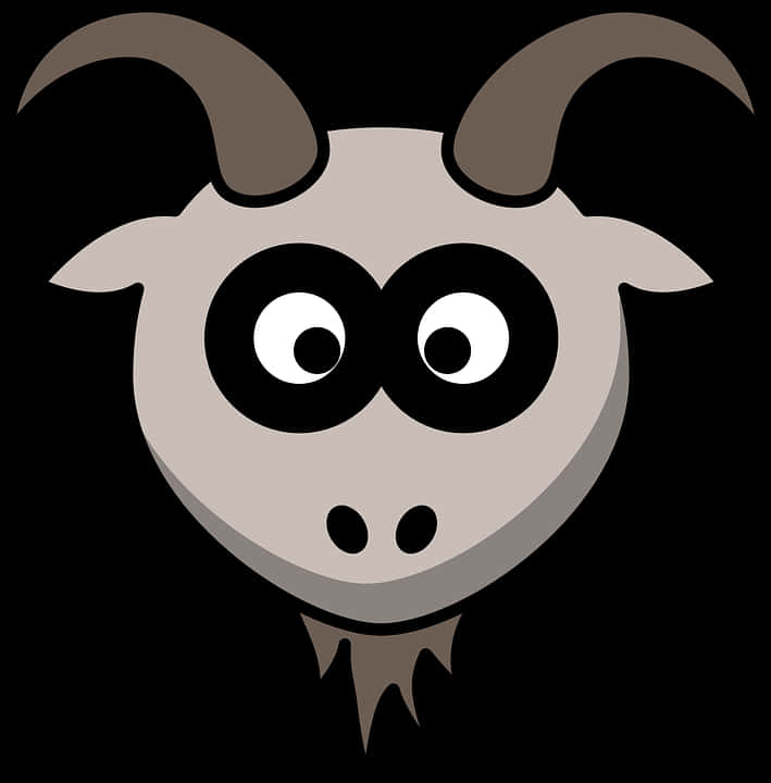 Cartoon Goat Head Vector PNG
