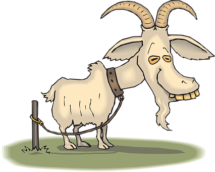 Cartoon Goat Tied To Post PNG