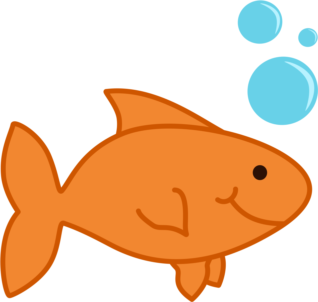 Cartoon Goldfish Swimming PNG