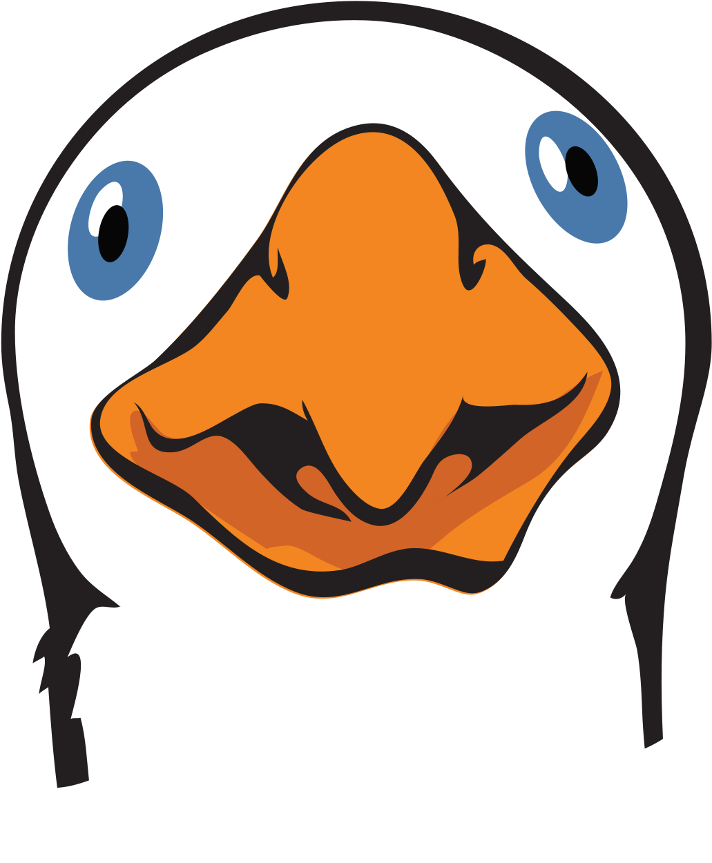 Cartoon Goose Face Graphic PNG