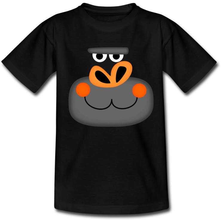 Cartoon Gorilla Face T Shirt Design PNG