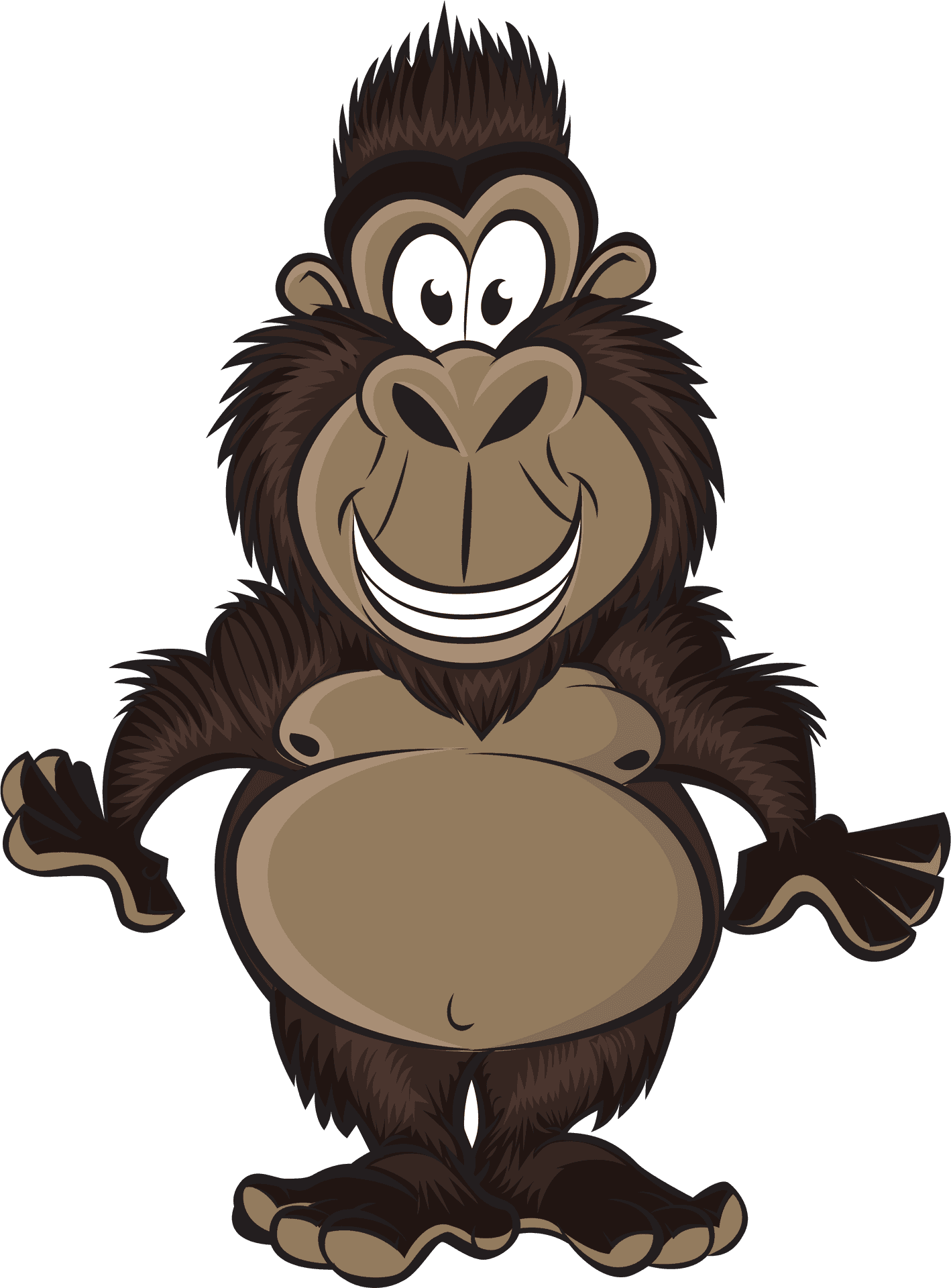 Cartoon Gorilla Smiling.png PNG