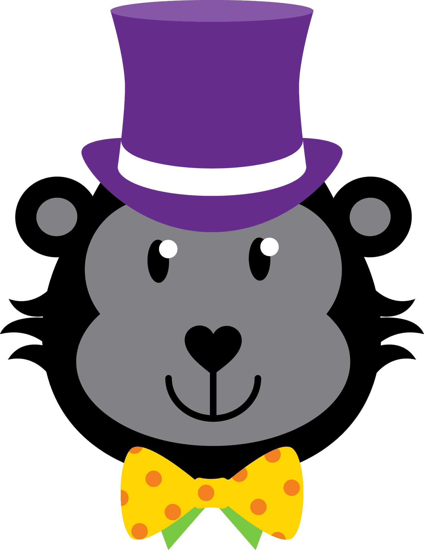 Cartoon Gorillain Top Hatand Bow Tie PNG