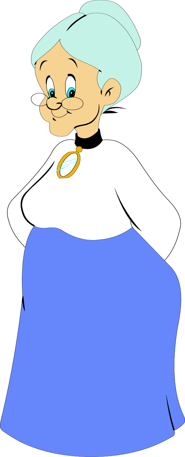 Cartoon Grandmother Character PNG