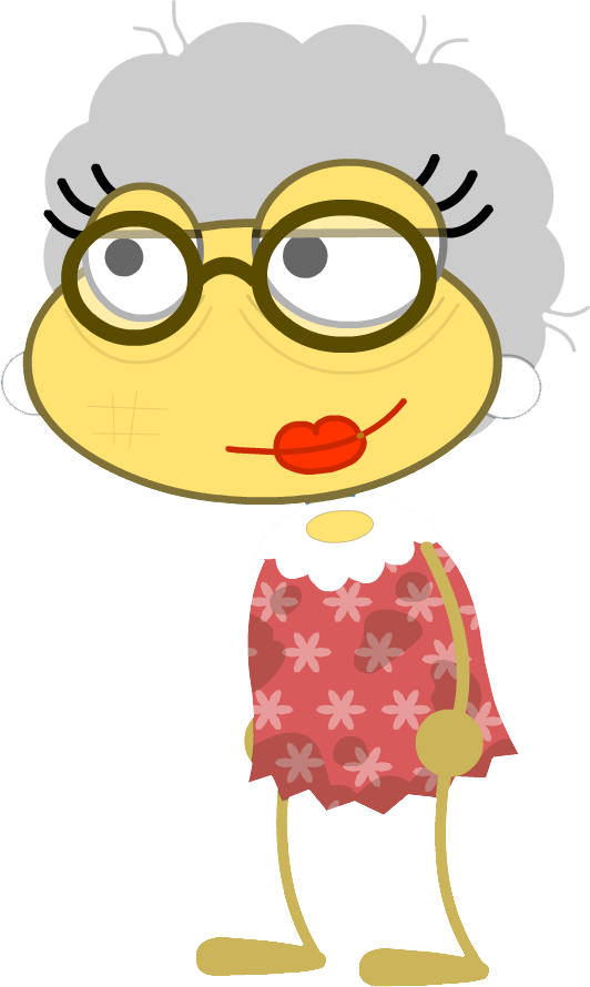 Cartoon Grandmother Character PNG