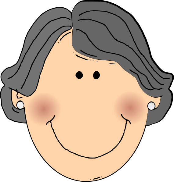 Cartoon Grandmother Face PNG