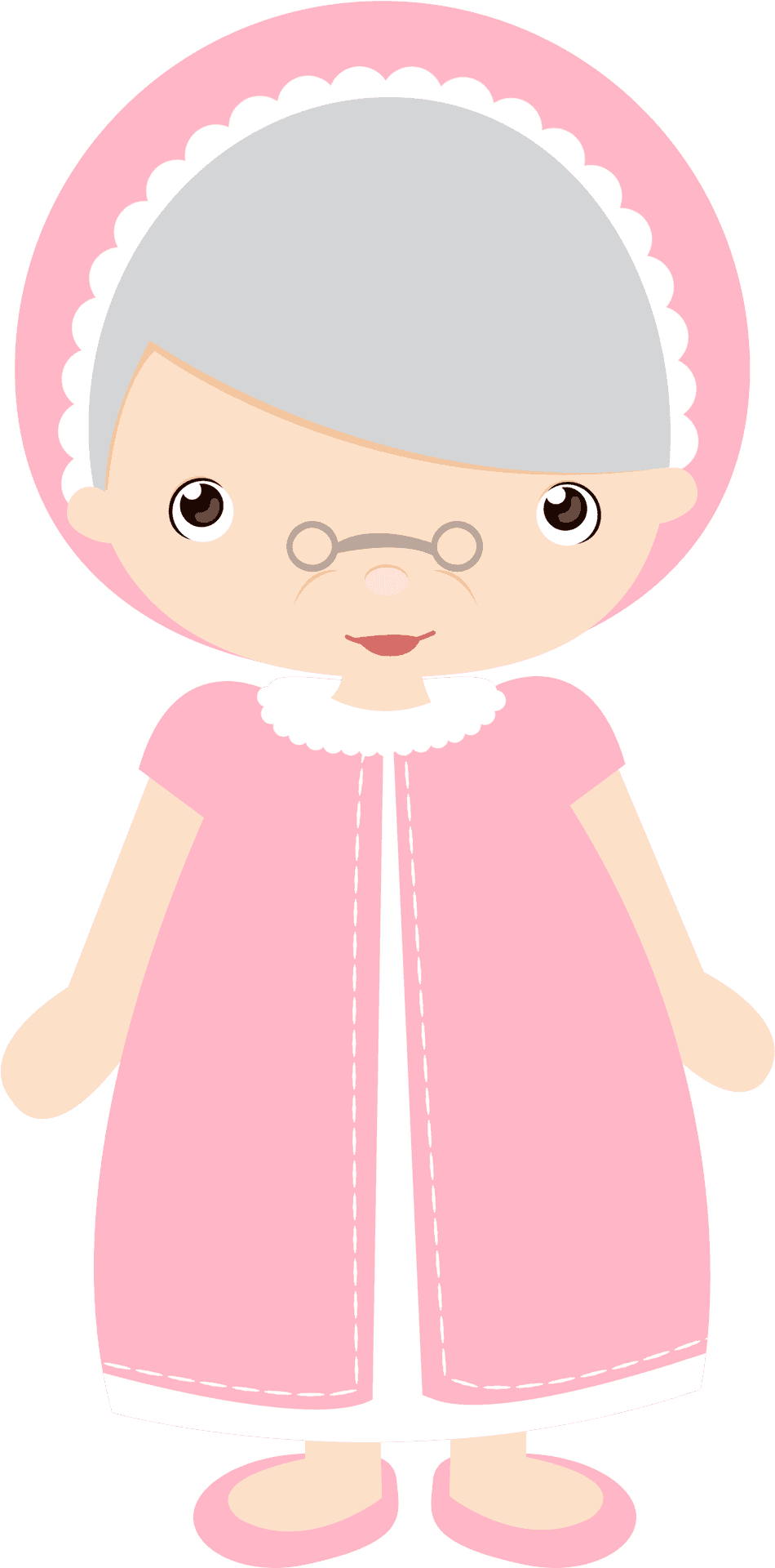 Cartoon Grandmother Illustration.png PNG