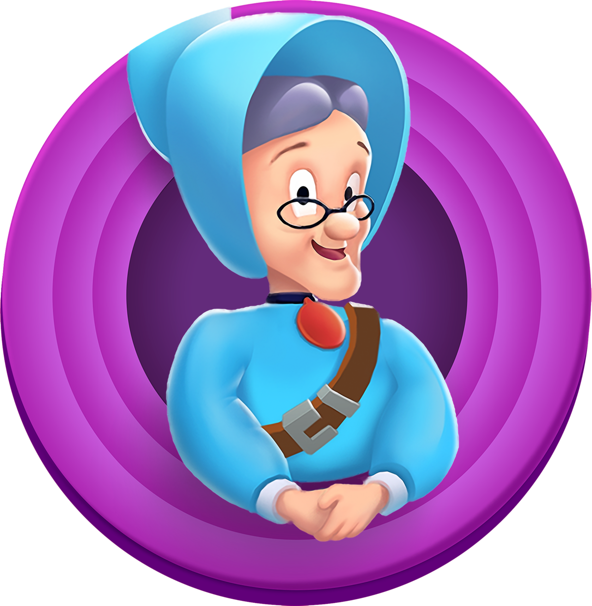 Cartoon Granny Character Icon PNG