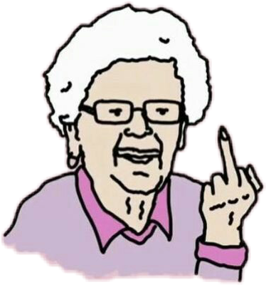 Cartoon Granny Gesture.png PNG