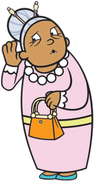 Cartoon Granny Listening Carefully.png PNG