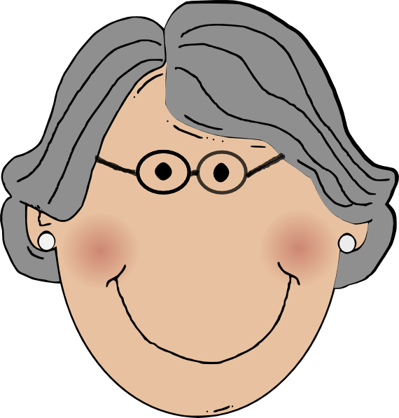 Cartoon Granny Portrait PNG