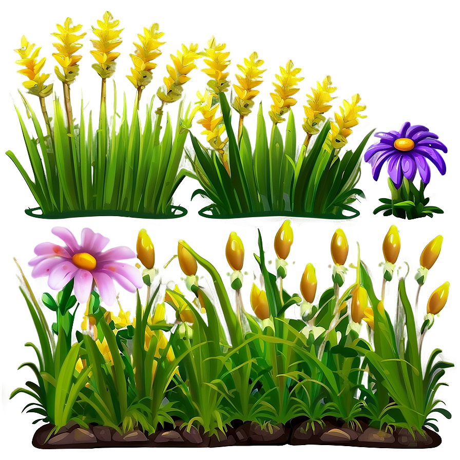 Cartoon Grass And Flowers Png 71 PNG