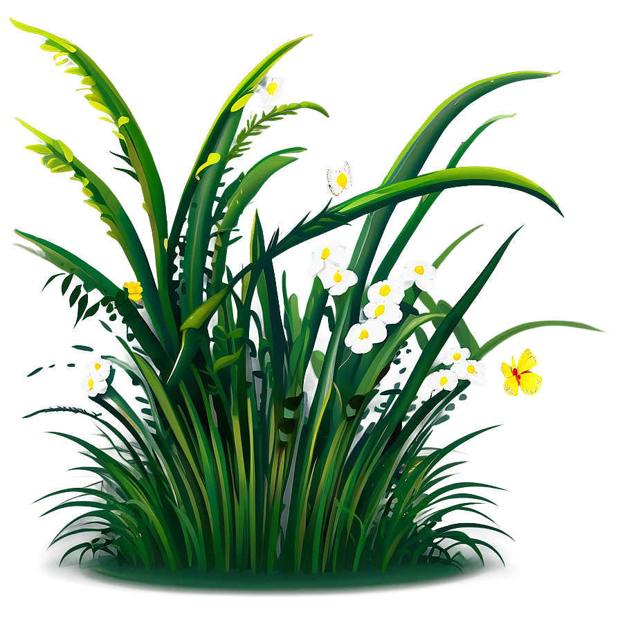 Cartoon Grass With Butterfly Png 38 PNG