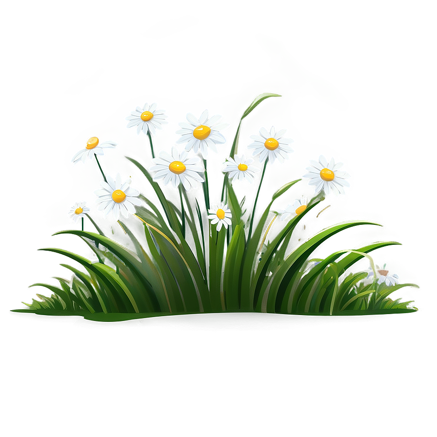 Cartoon Grass With Daisies Png Mnh PNG