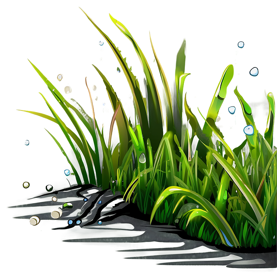 Cartoon Grass With Dew Png 06122024 PNG