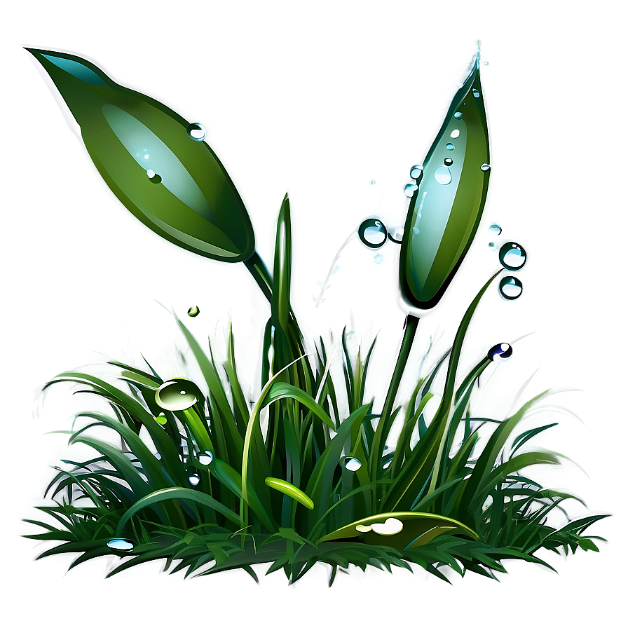 Cartoon Grass With Dew Png 06122024 PNG