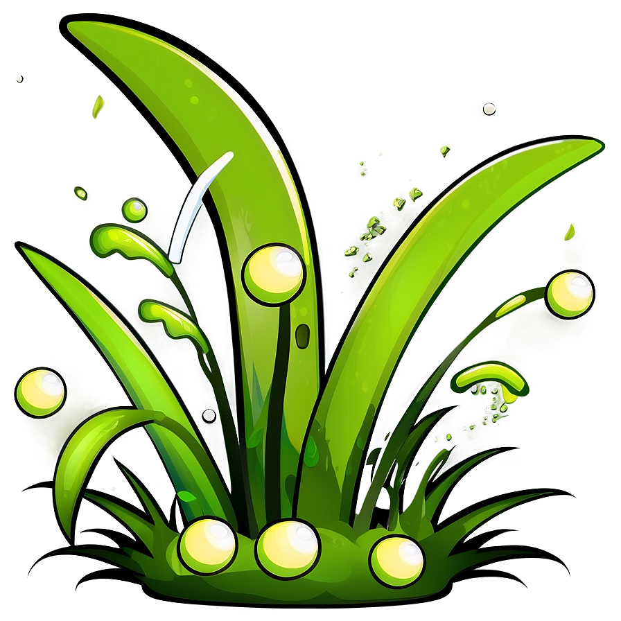 Cartoon Grass With Dew Png Mlb PNG