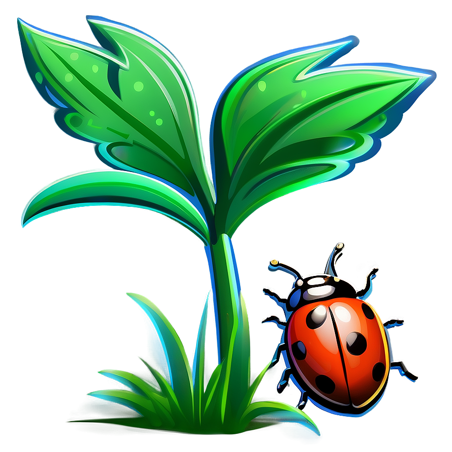 Cartoon Grass With Ladybug Png 52 PNG