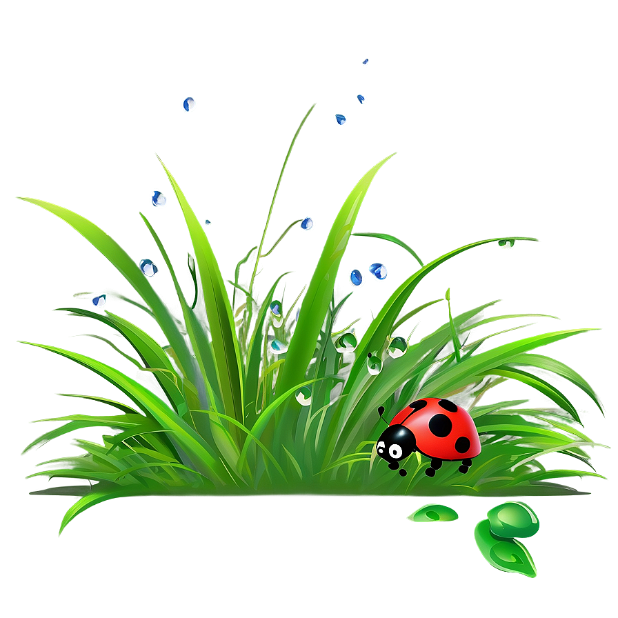 Cartoon Grass With Ladybug Png 75 PNG