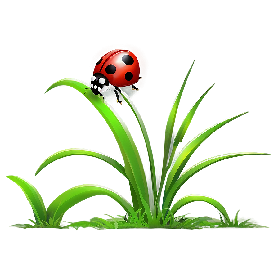 Cartoon Grass With Ladybug Png Jau60 PNG