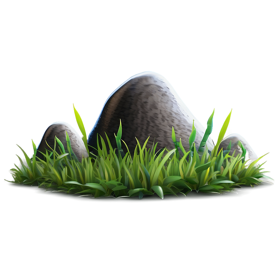 Cartoon Grass With Rocks Png 40 PNG