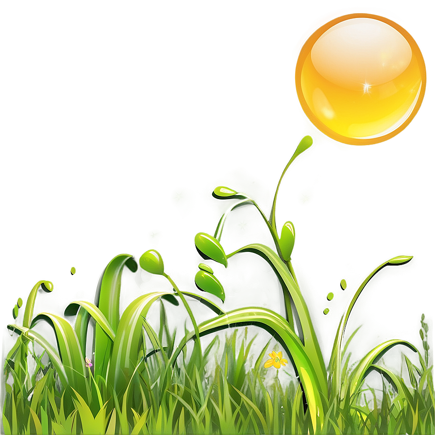 Cartoon Grass With Sun Png Qio PNG