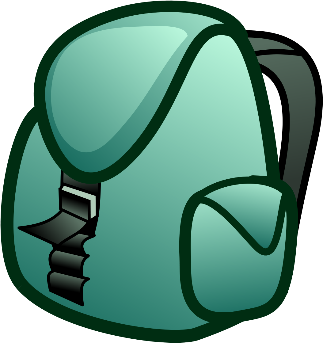 Cartoon Green Backpack Graphic PNG