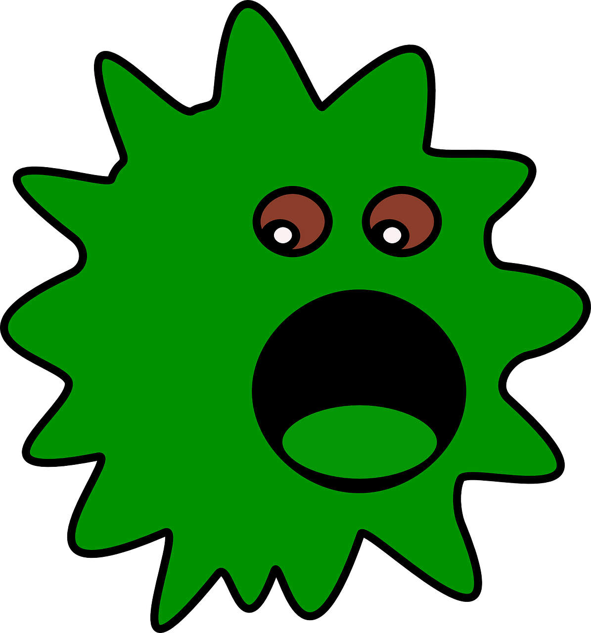 Cartoon Green Bacteria Illustration PNG