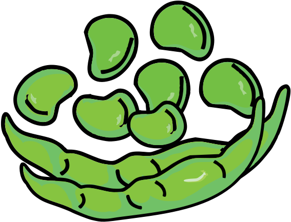 Cartoon Green Beans Vector PNG