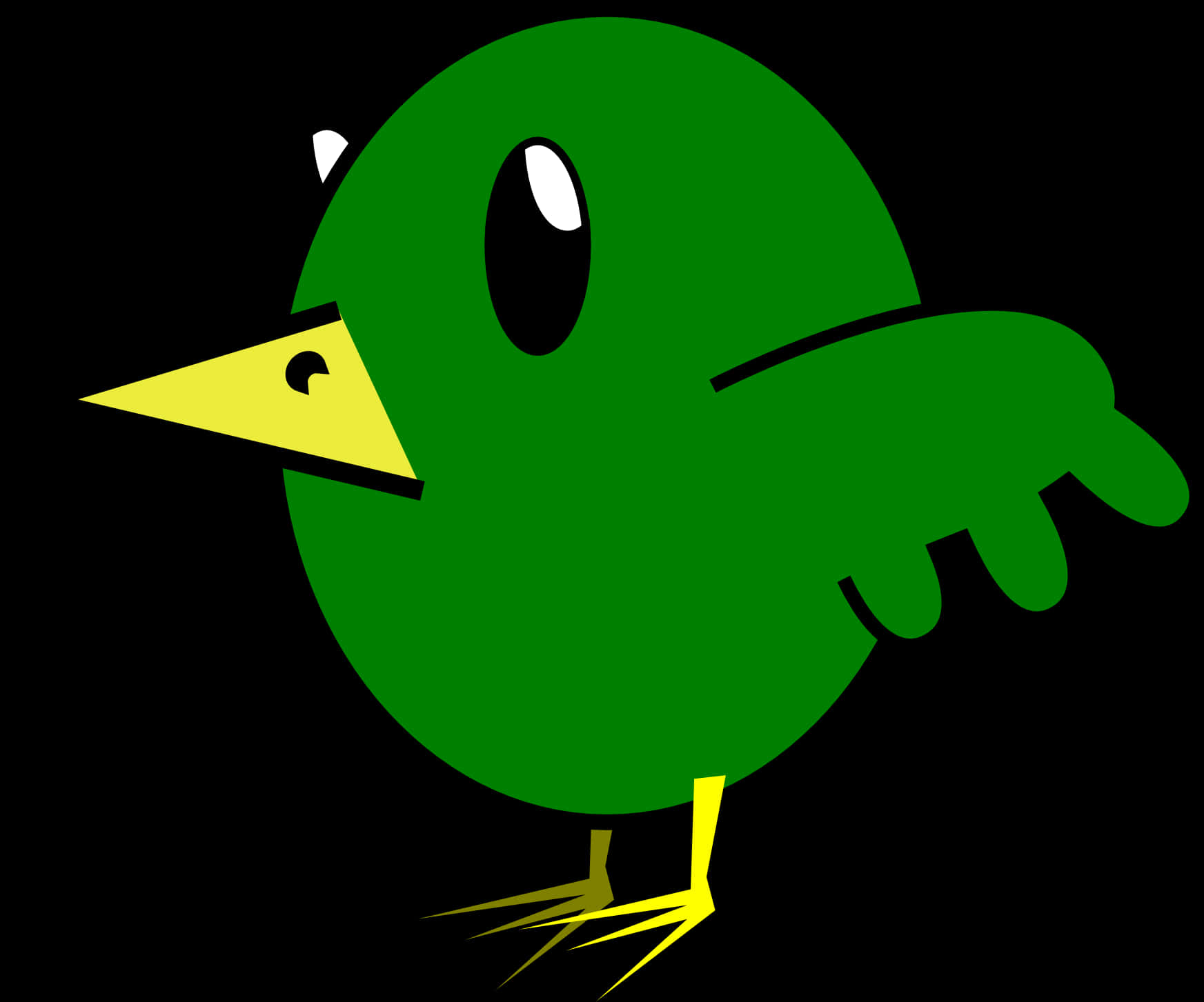 Cartoon Green Bird Vector PNG