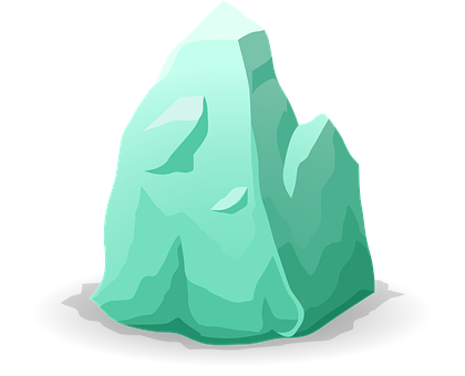 Cartoon Green Crystal Rock PNG