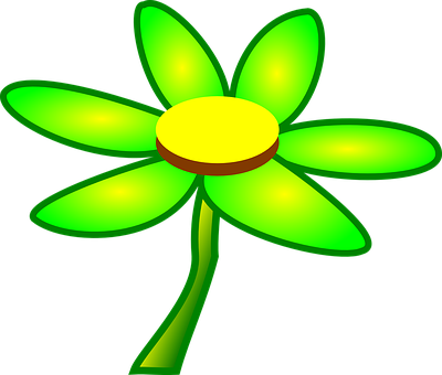 Cartoon Green Flower Graphic PNG