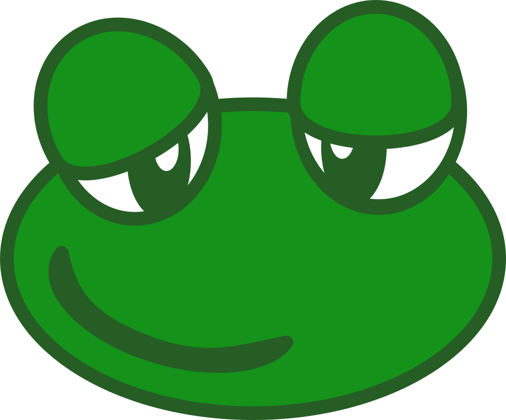Cartoon Green Frog Face Graphic PNG