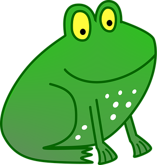 Cartoon Green Frog Illustration PNG