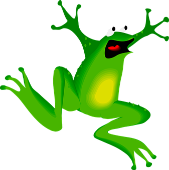 Cartoon Green Frog Illustration PNG